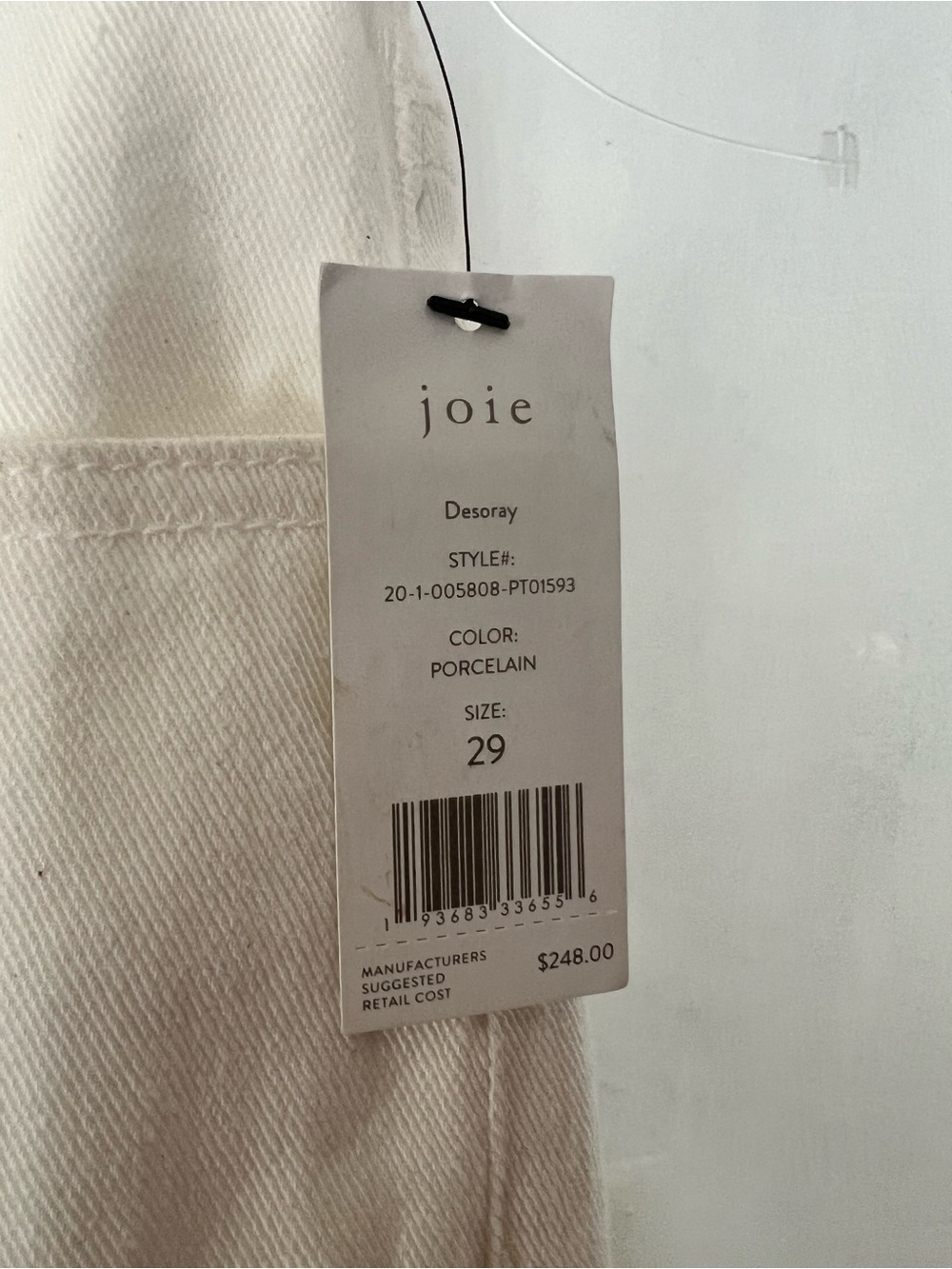 Joie Desoray Straight-Leg Pants in Porcelain